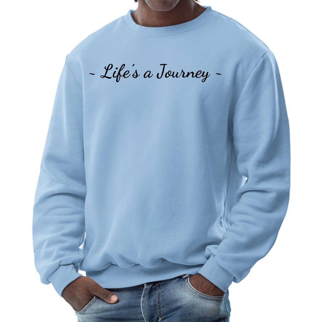 Mens Graphic Sweatshirt Life’s a Journey Black Print - Mens | Sweatshirts