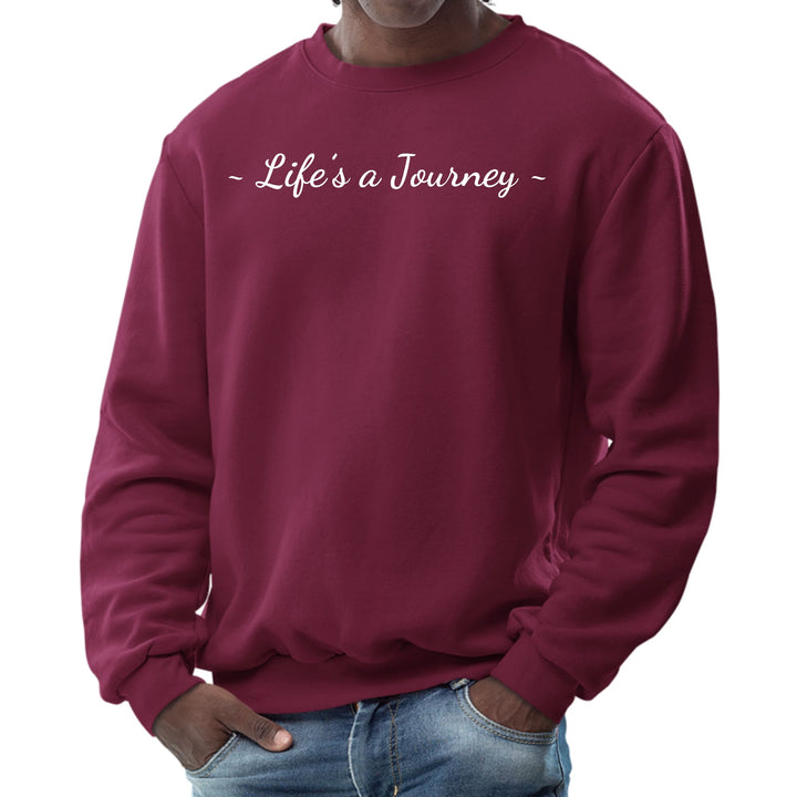 Mens Graphic Sweatshirt Life’s a Journey White Print - Mens | Sweatshirts