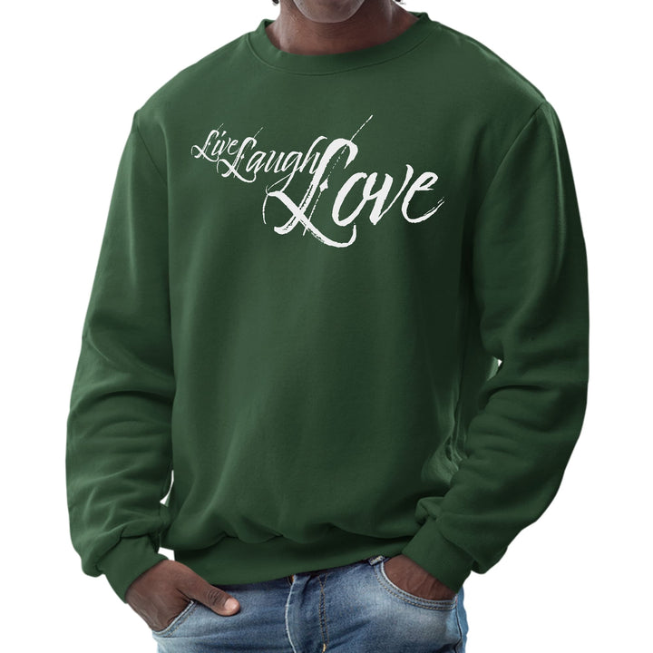 Mens Graphic Sweatshirt Live Laugh Love Light Grey - Mens | Sweatshirts