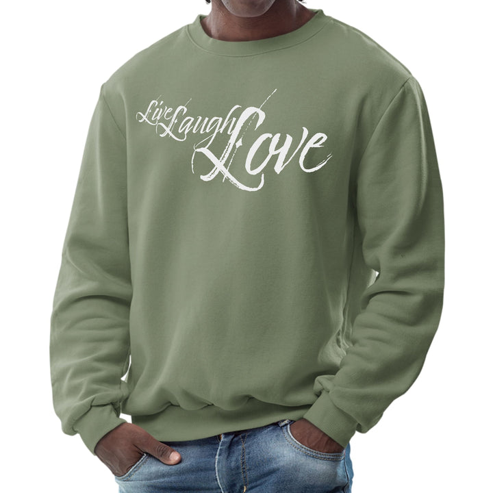 Mens Graphic Sweatshirt Live Laugh Love Light Grey - Mens | Sweatshirts