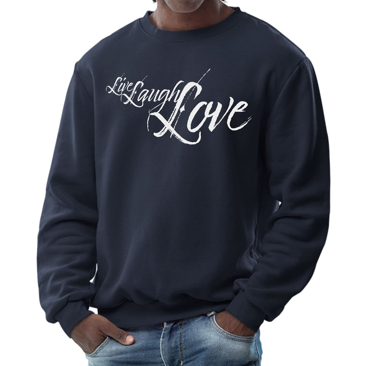 Mens Graphic Sweatshirt Live Laugh Love Light Grey - Mens | Sweatshirts