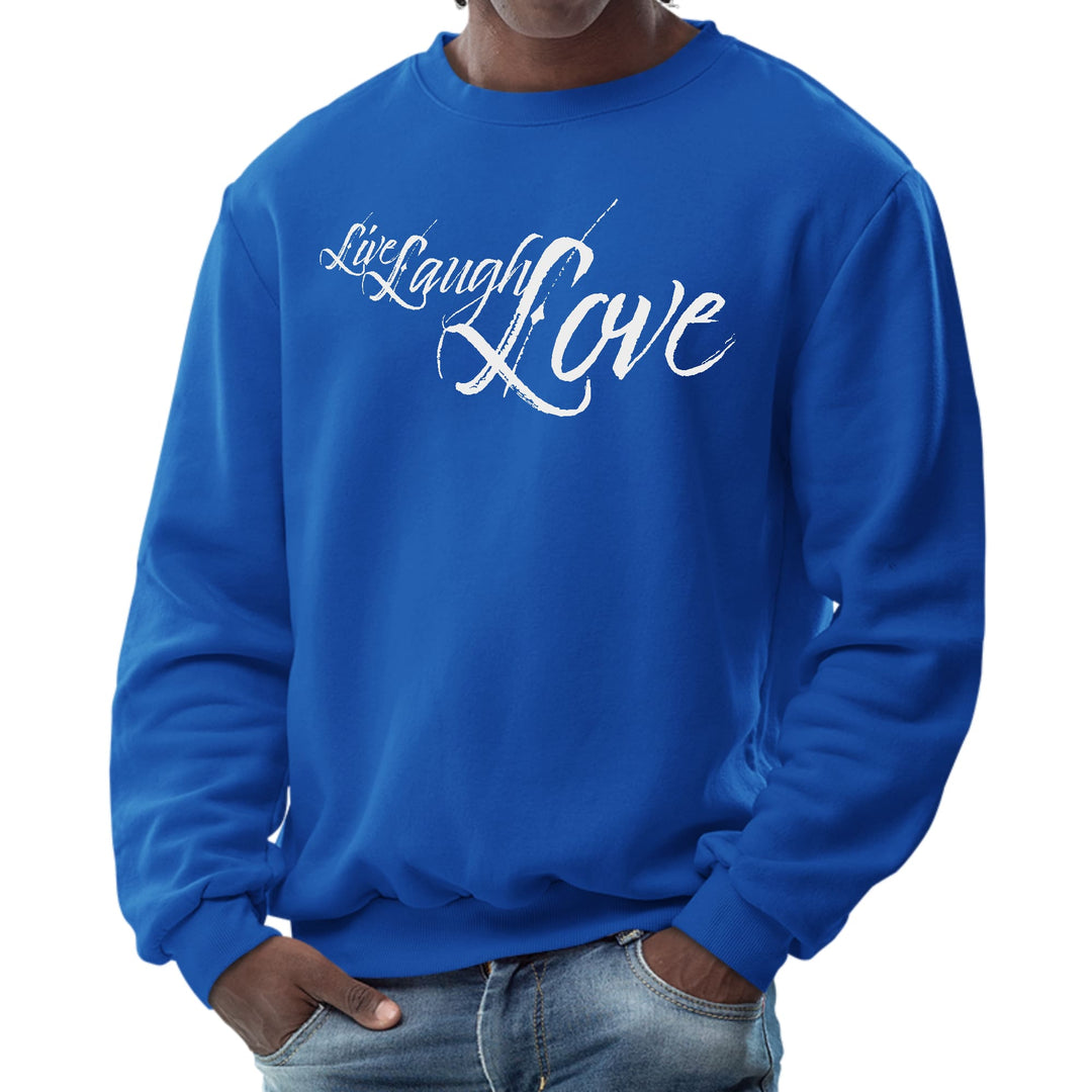 Mens Graphic Sweatshirt Live Laugh Love Light Grey - Mens | Sweatshirts