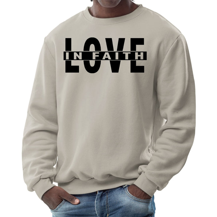 Mens Graphic Sweatshirt - Love in Faith Black Illustration - Mens | Sweatshirts