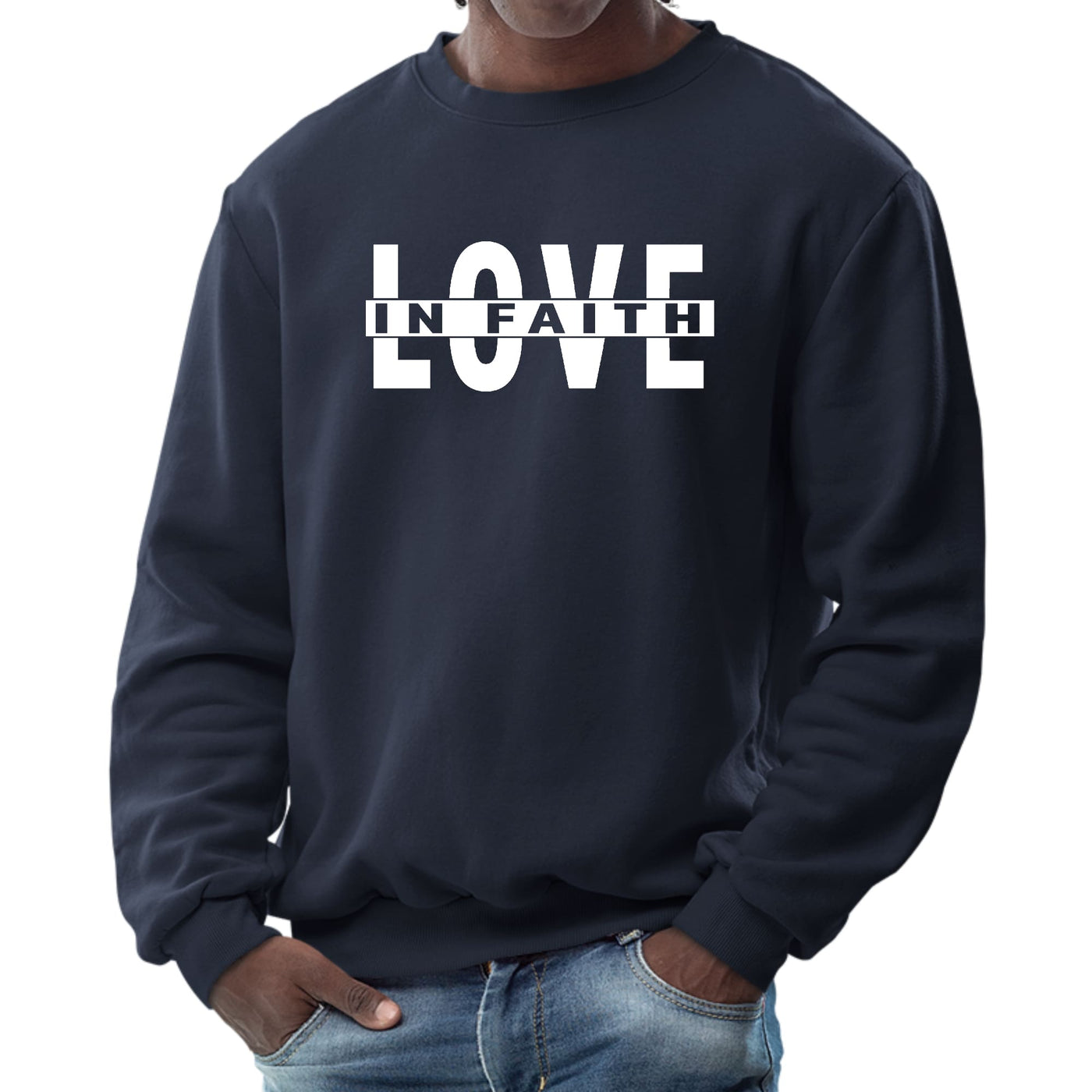 Mens Graphic Sweatshirt Love In Faith - Mens | Sweatshirts
