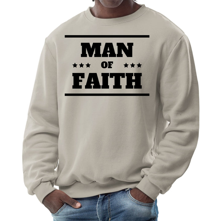 Mens Graphic Sweatshirt Man of Faith Black Illustration - Mens | Sweatshirts