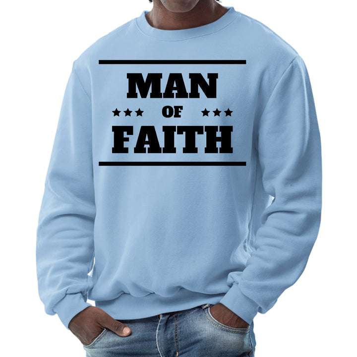 Mens Graphic Sweatshirt Man of Faith Black Illustration - Mens | Sweatshirts