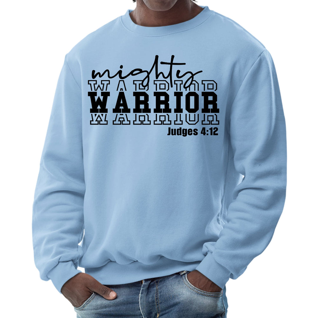 Mens Graphic Sweatshirt Mighty Warrior Black Illustration - Mens | Sweatshirts