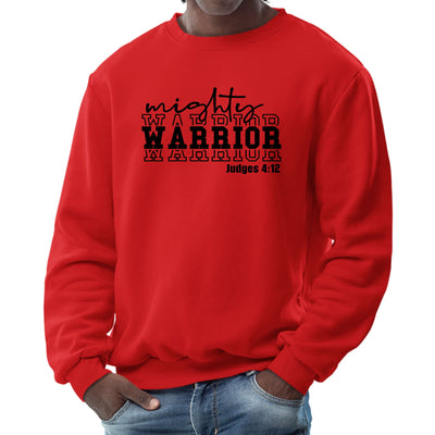 Mens Graphic Sweatshirt Mighty Warrior Black Illustration - Mens | Sweatshirts
