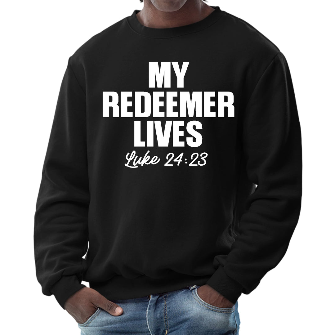 Mens Graphic Sweatshirt my Redeemer Lives Print - Mens | Sweatshirts