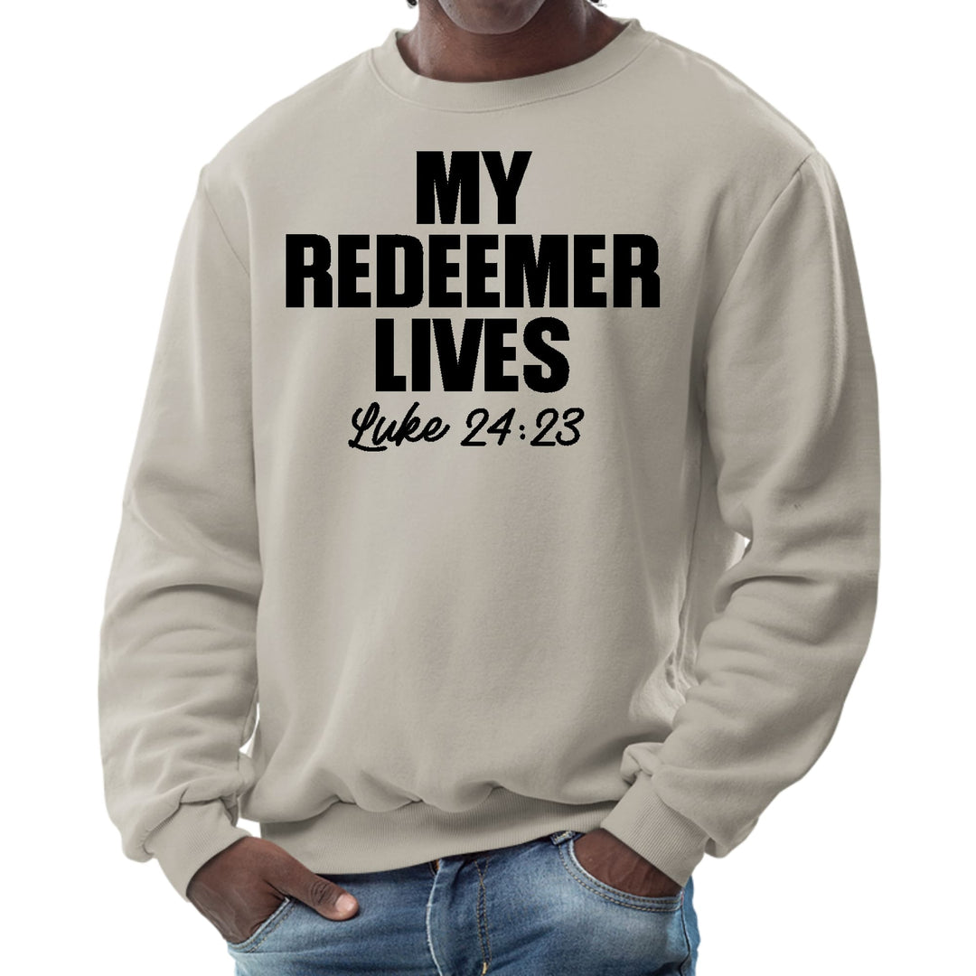 Mens Graphic Sweatshirt - my Redeemer Lives Print - Mens/Sweatshirts