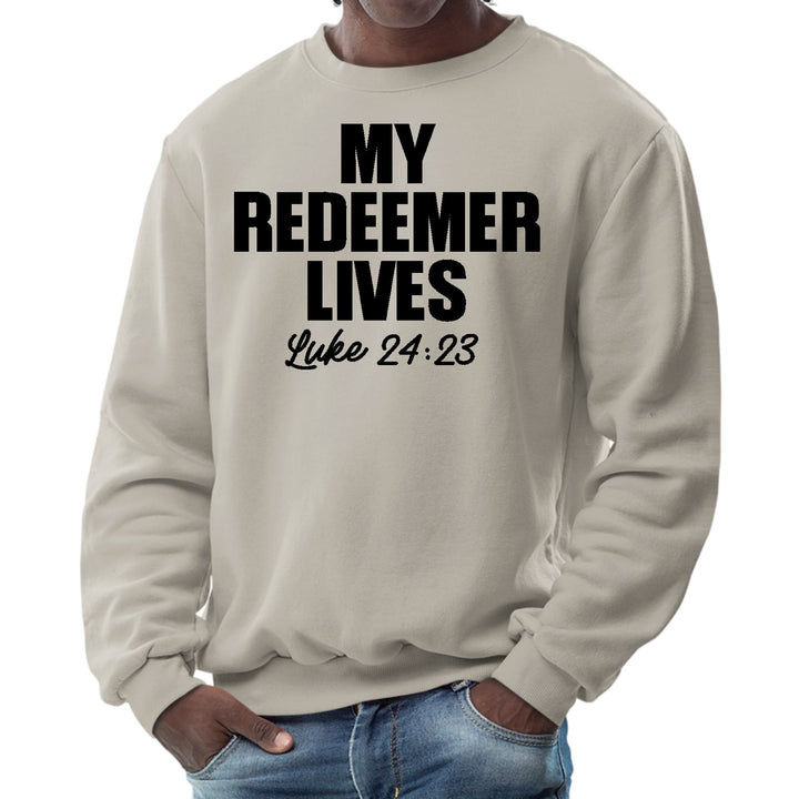 Mens Graphic Sweatshirt - my Redeemer Lives Print - Mens/Sweatshirts