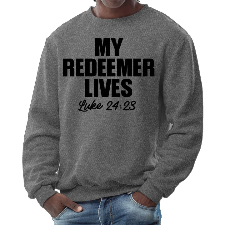 Mens Graphic Sweatshirt - my Redeemer Lives Print - Mens/Sweatshirts