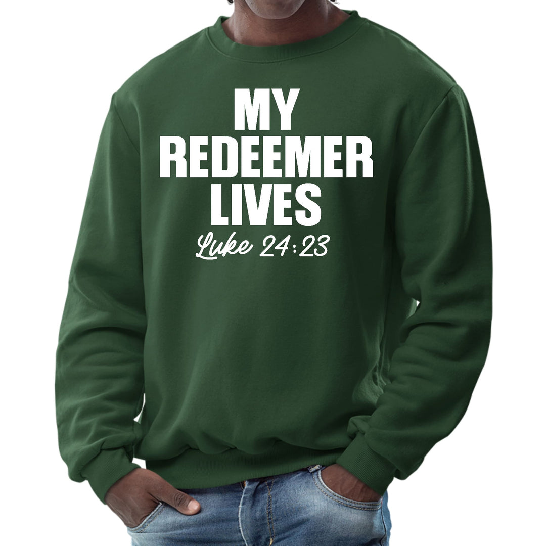 Mens Graphic Sweatshirt my Redeemer Lives Print - Mens | Sweatshirts