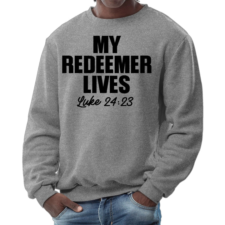 Mens Graphic Sweatshirt - my Redeemer Lives Print - Mens/Sweatshirts