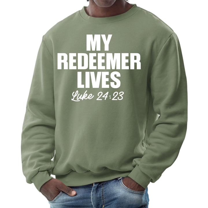 Mens Graphic Sweatshirt my Redeemer Lives Print - Mens | Sweatshirts