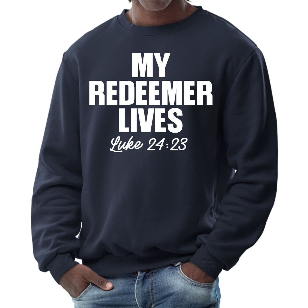 Mens Graphic Sweatshirt my Redeemer Lives Print - Mens | Sweatshirts