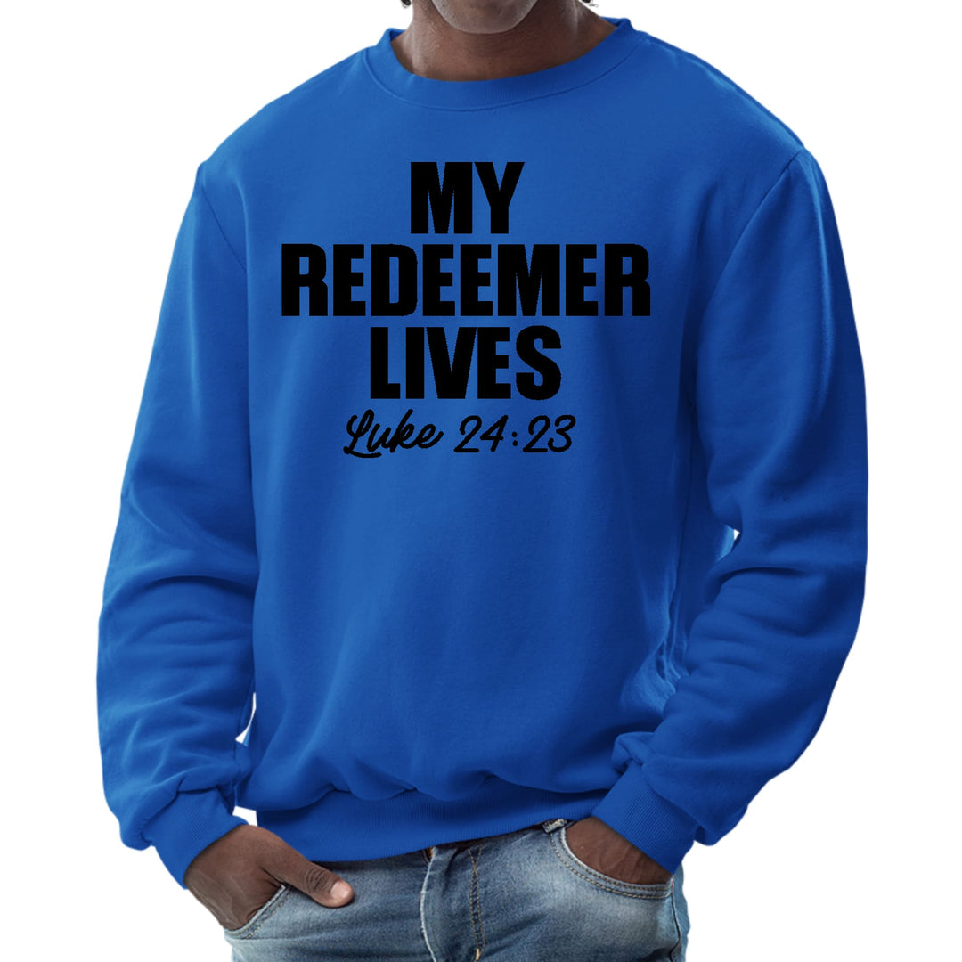 Mens Graphic Sweatshirt - my Redeemer Lives Print - Mens/Sweatshirts