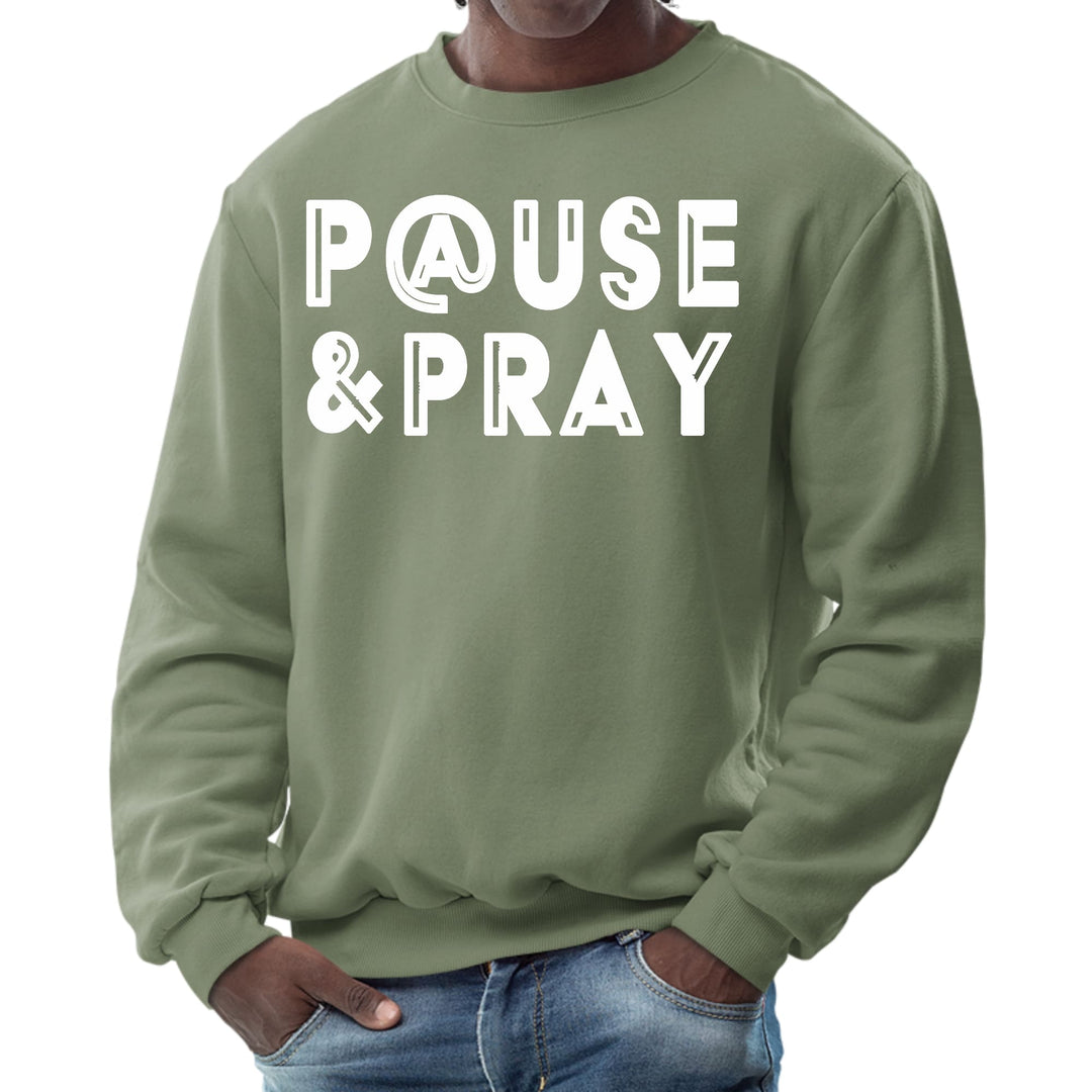 Mens Graphic Sweatshirt - Pause and Pray - Mens/Sweatshirts