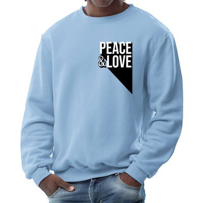 Mens Graphic Sweatshirt Peace And Love Print - Mens | Sweatshirts