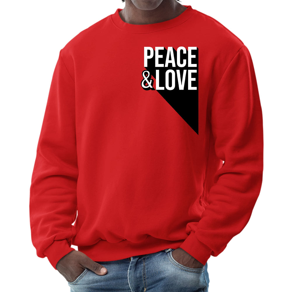 Mens Graphic Sweatshirt Peace and Love Print - Mens | Sweatshirts