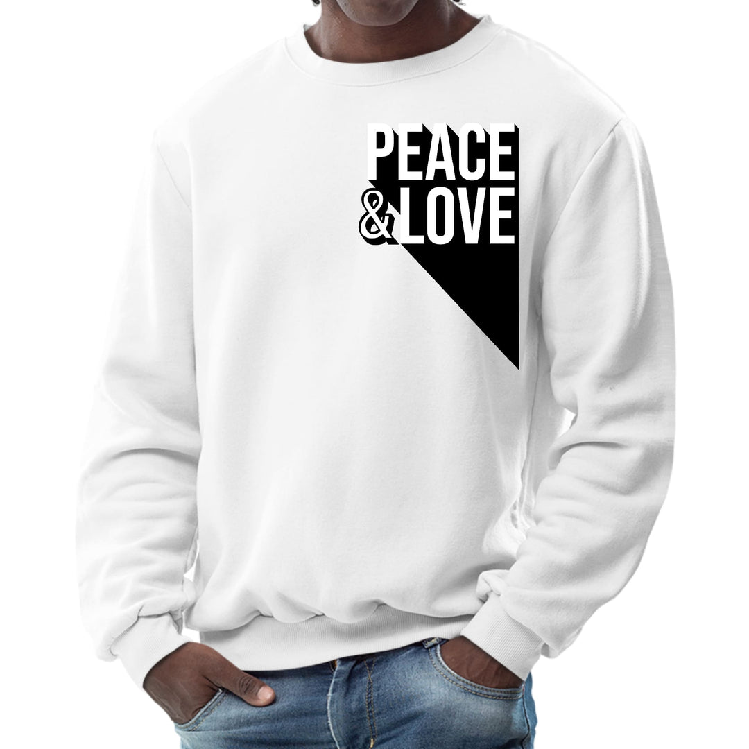 Mens Graphic Sweatshirt Peace and Love Print - Mens | Sweatshirts