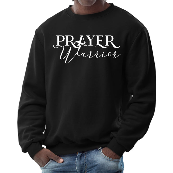 Mens Graphic Sweatshirt Prayer Warrior Script Style Illustration - Mens