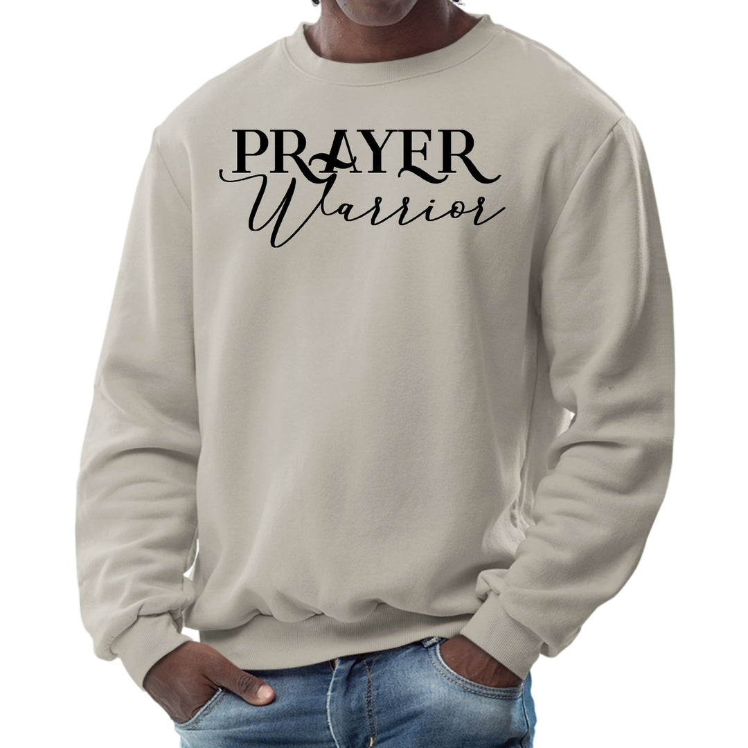 Mens Graphic Sweatshirt Prayer Warrior Script Style Illustration - Mens