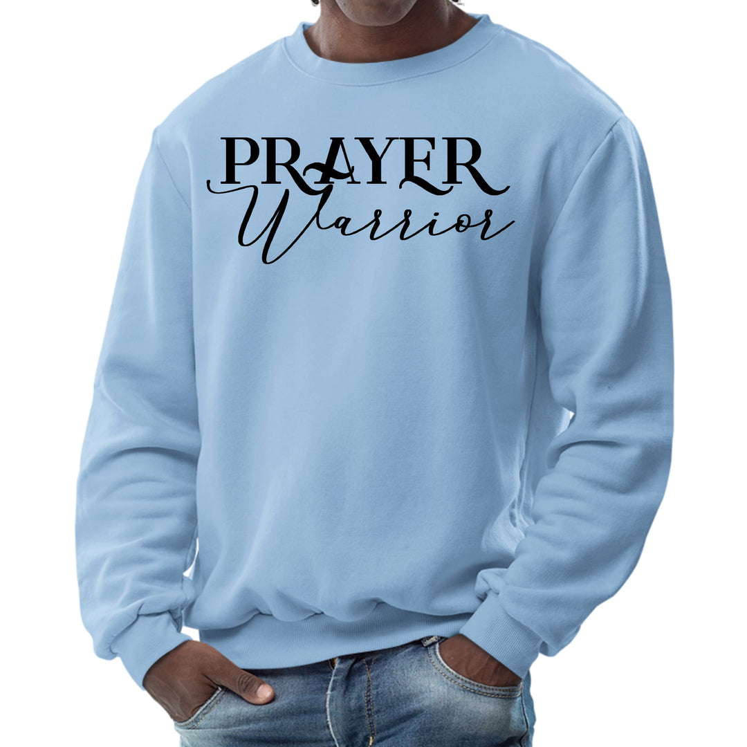 Mens Graphic Sweatshirt Prayer Warrior Script Style Illustration - Mens