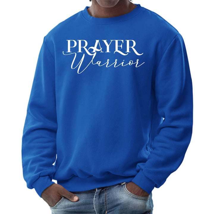 Mens Graphic Sweatshirt Prayer Warrior Script Style Illustration - Mens