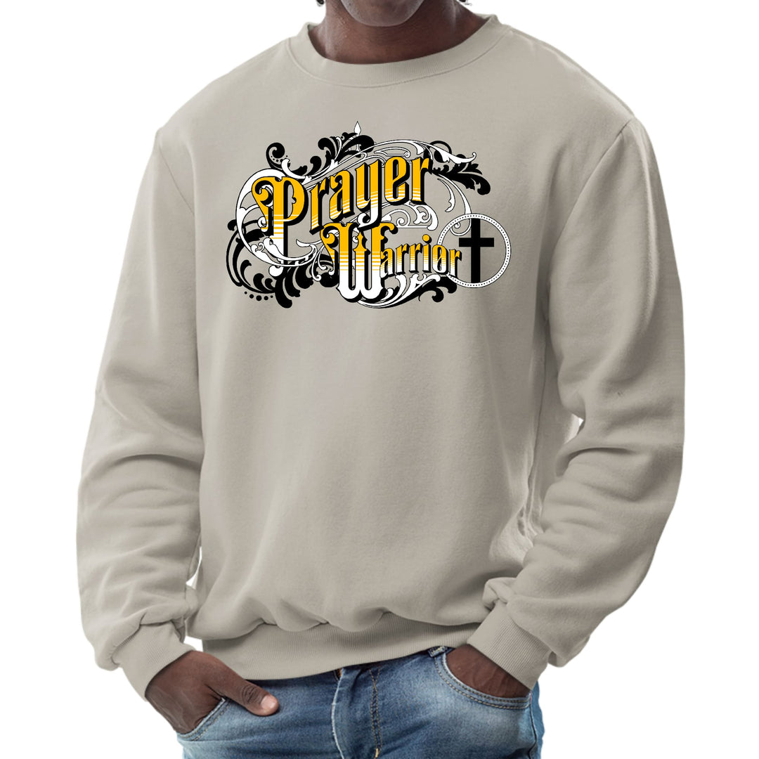 Mens Graphic Sweatshirt Prayer Warrior Victorian Style Illustration - Mens