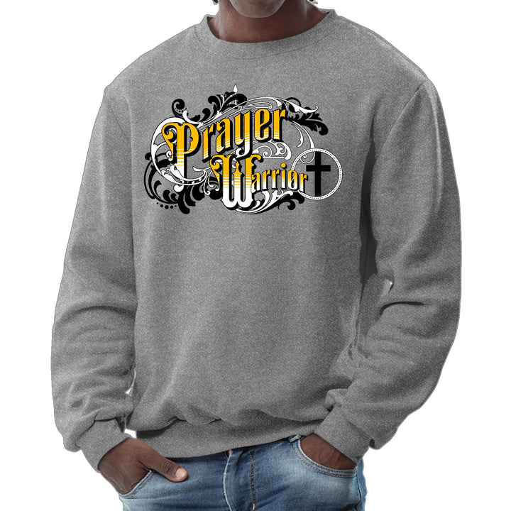 Mens Graphic Sweatshirt Prayer Warrior Victorian Style Illustration - Mens