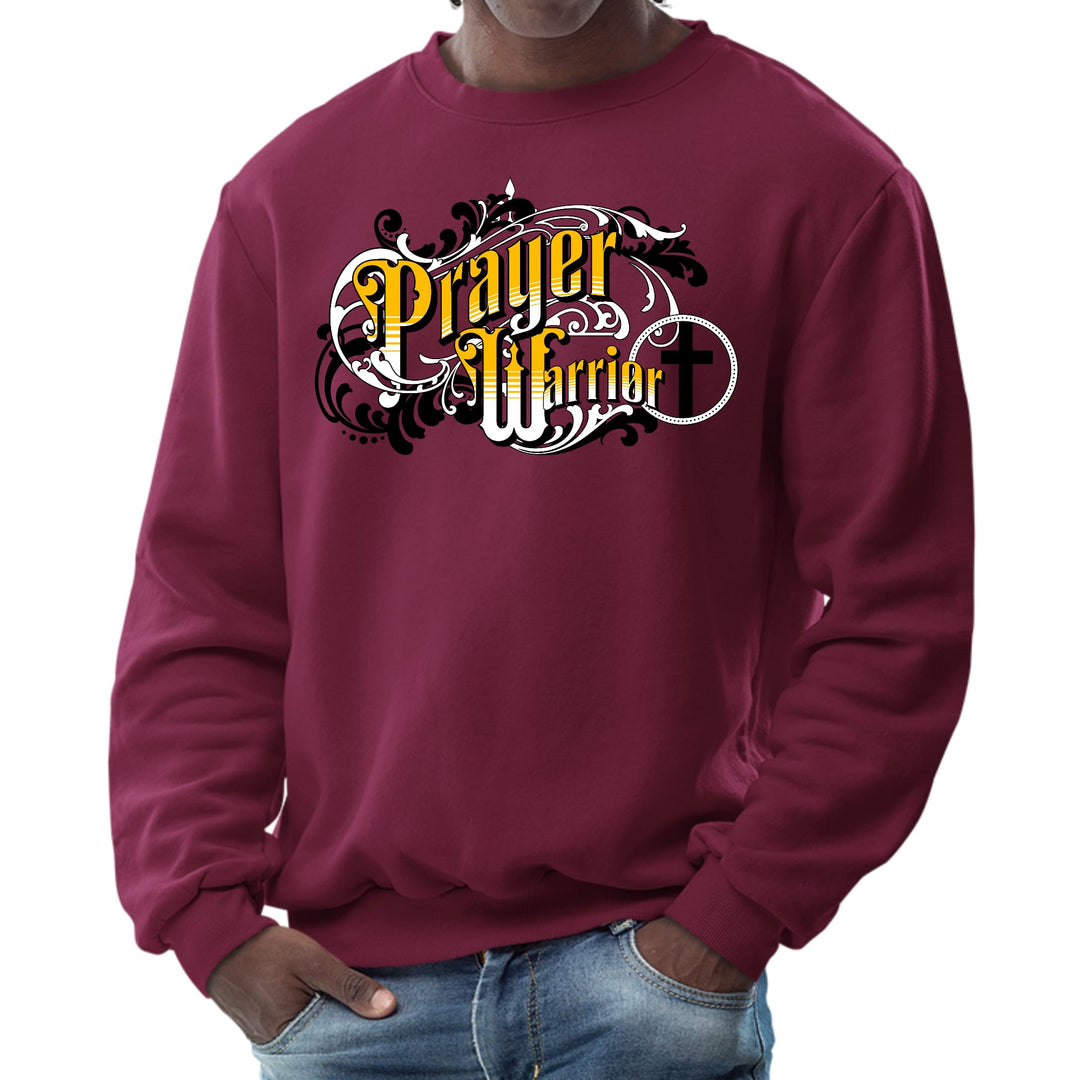 Mens Graphic Sweatshirt Prayer Warrior Victorian Style Illustration - Mens