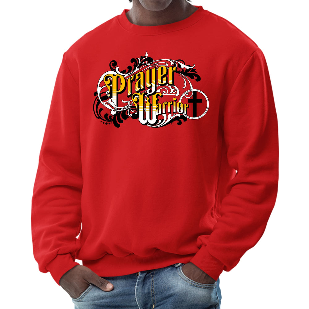 Mens Graphic Sweatshirt Prayer Warrior Victorian Style Illustration - Mens