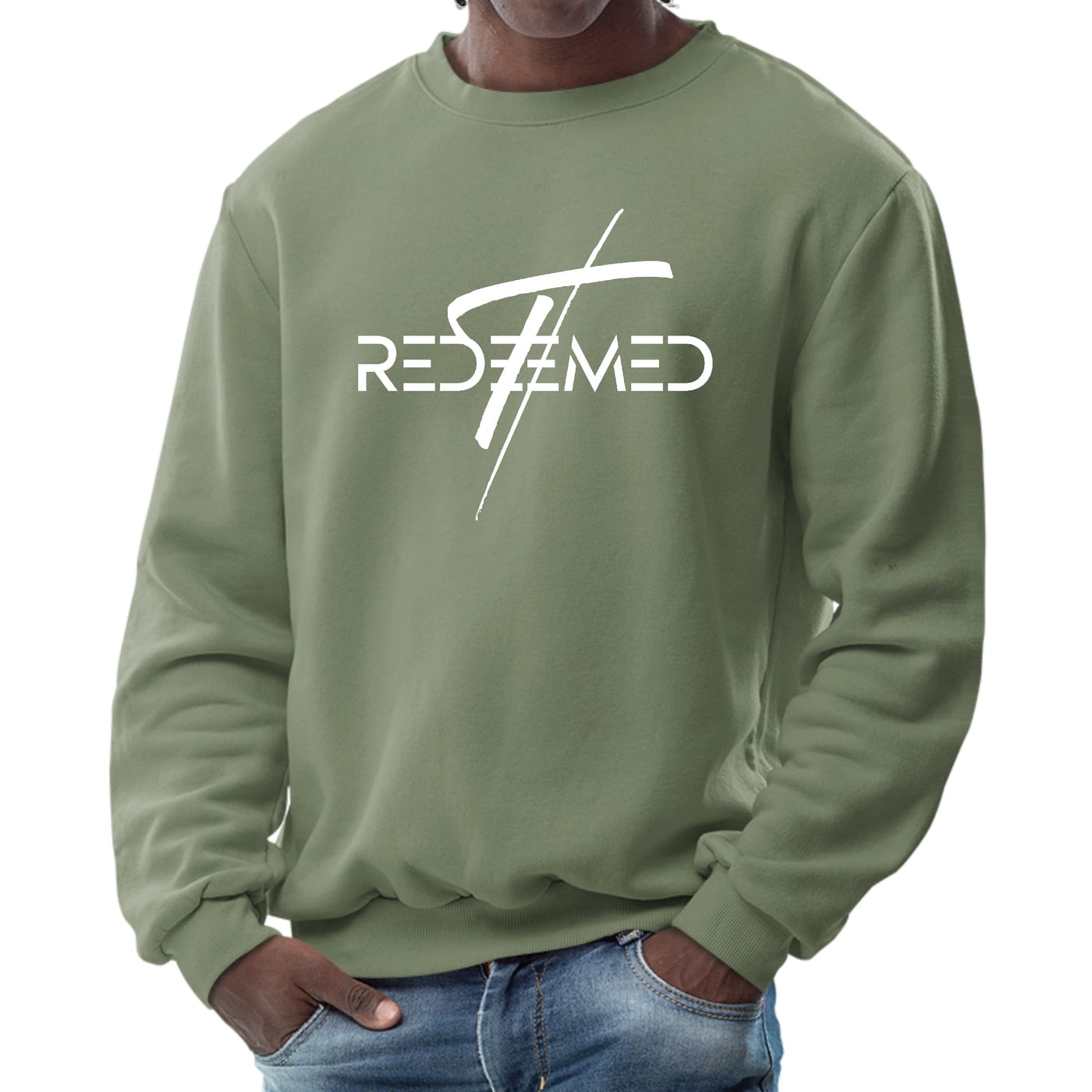 Mens Graphic Sweatshirt Redeemed Cross - Mens | Sweatshirts