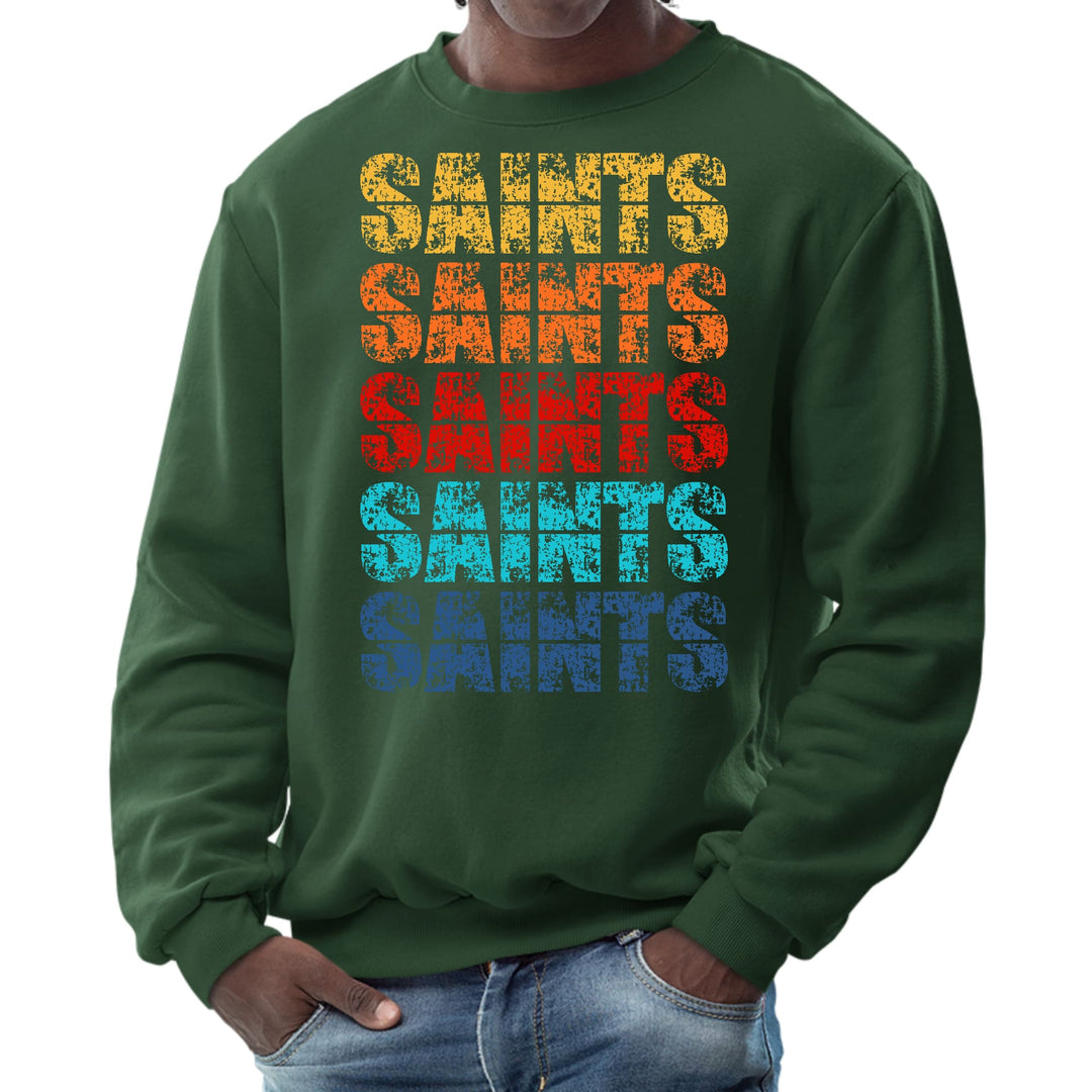 Mens Graphic Sweatshirt Saints Colorful Art Illustration - Mens | Sweatshirts