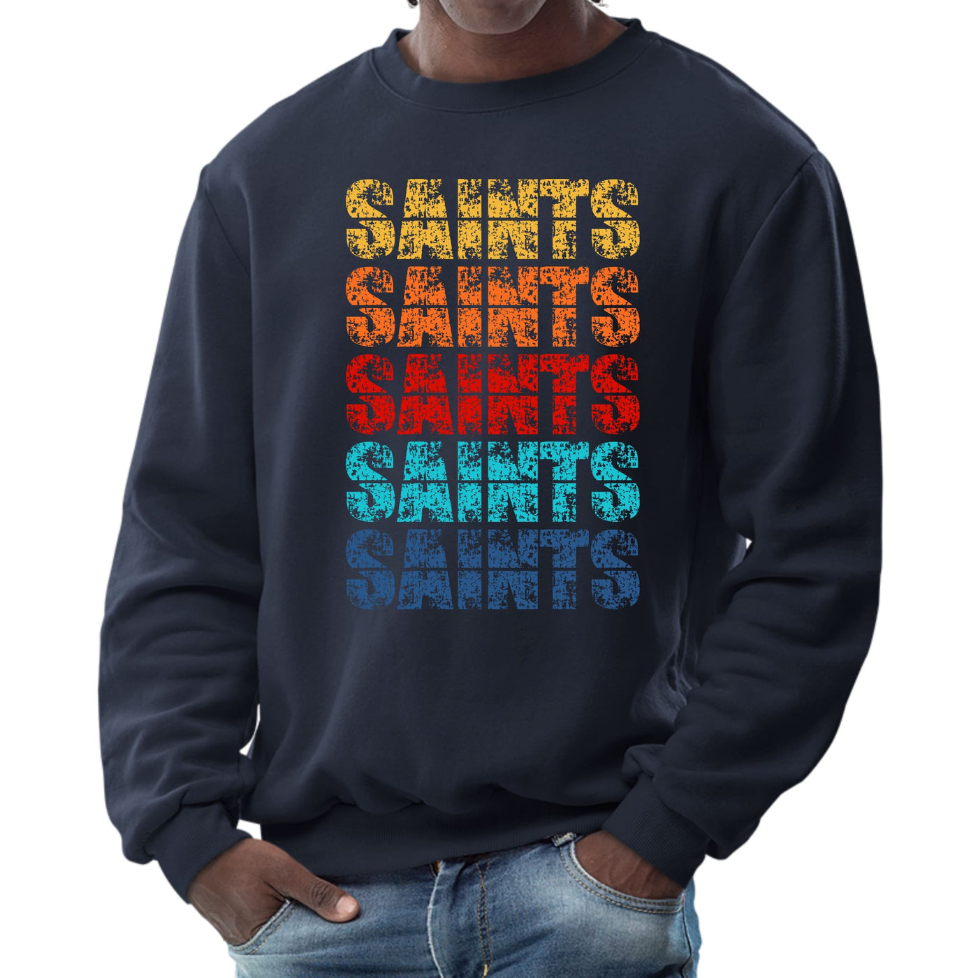 Mens Graphic Sweatshirt Saints Colorful Art Illustration - Mens | Sweatshirts