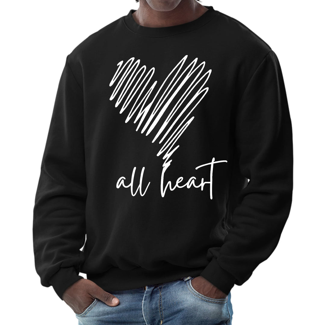 Mens Graphic Sweatshirt Say it Soul - All Heart Line Art Print - Mens