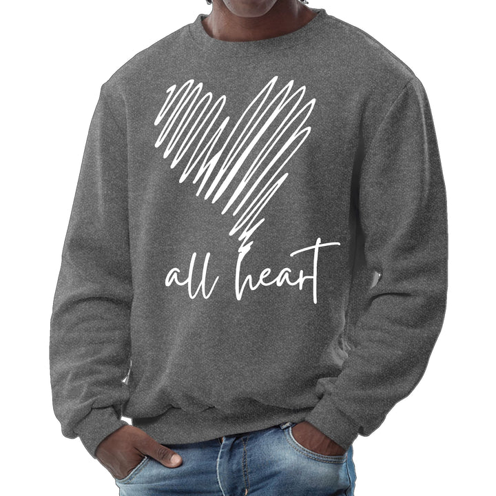 Mens Graphic Sweatshirt Say it Soul - All Heart Line Art Print - Mens