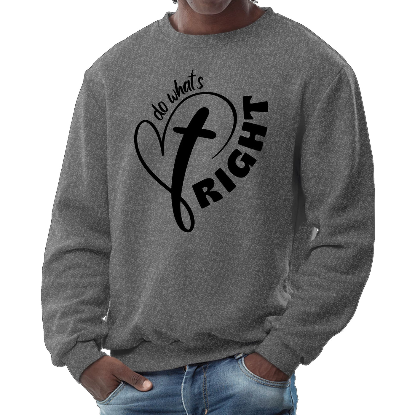 Mens Graphic Sweatshirt Say It Soul - Do What’s Right Black - Mens | Sweatshirts
