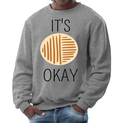 Mens Graphic Sweatshirt Say It Soul Its Okay Black And Brown Line - Mens