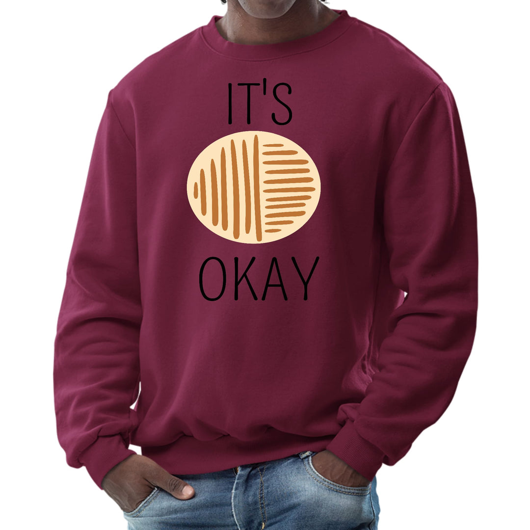 Mens Graphic Sweatshirt Say it Soul its Okay Black and Brown Line - Mens