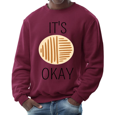 Mens Graphic Sweatshirt Say It Soul Its Okay Black And Brown Line - Mens