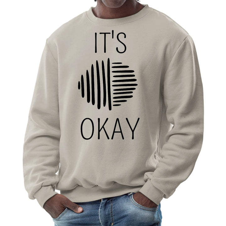 Mens Graphic Sweatshirt - Say it Soul - its Okay - Black Line Art - Mens