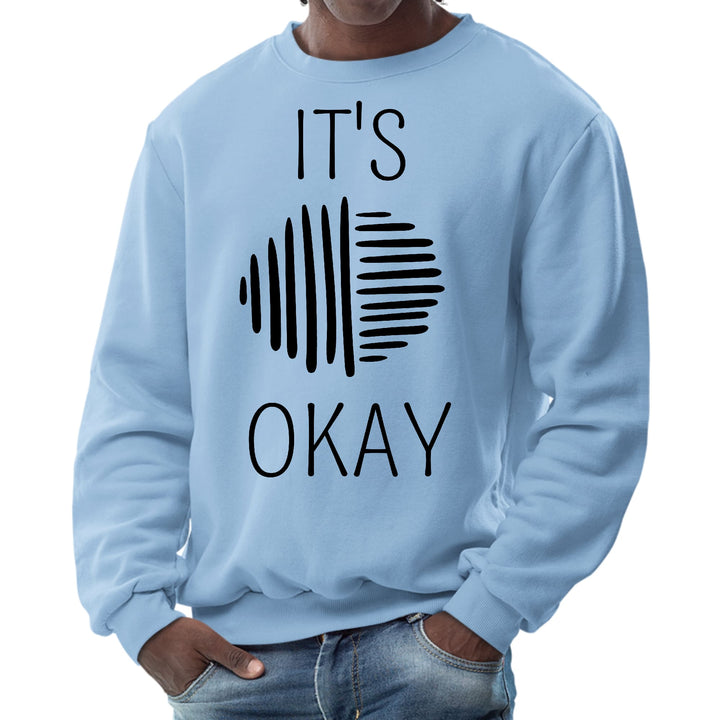 Mens Graphic Sweatshirt - Say it Soul - its Okay - Black Line Art - Mens