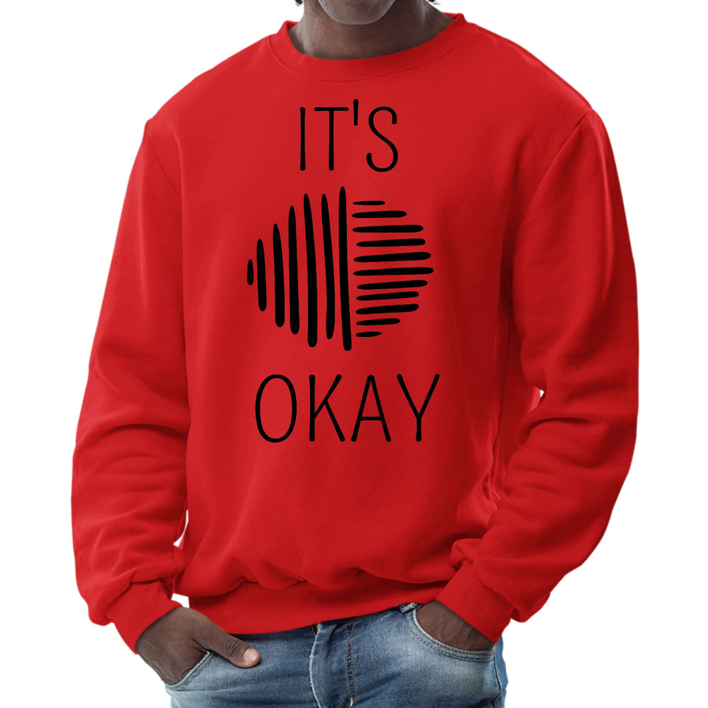 Mens Graphic Sweatshirt Say it Soul its Okay Black Line Art - Mens | Sweatshirts