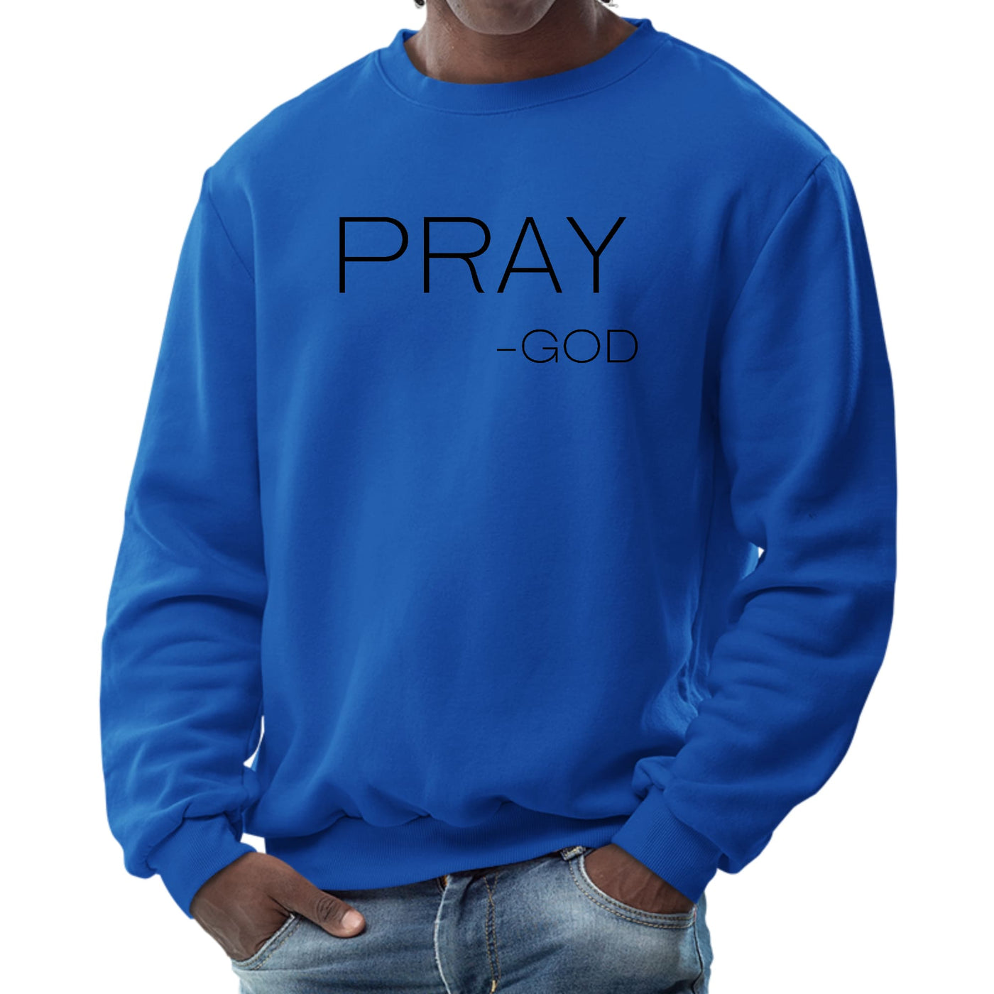 Mens Graphic Sweatshirt Say It Soul ’pray-god’ Statement T-shirt, - Mens