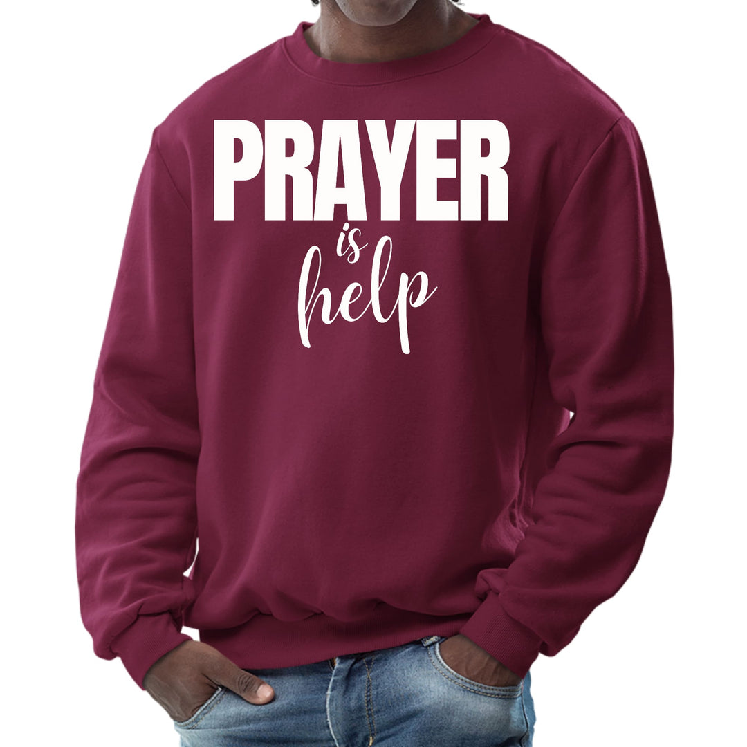 Mens Graphic Sweatshirt Say it Soul - Prayer is Help Inspirational - Mens