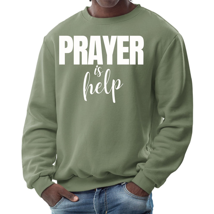 Mens Graphic Sweatshirt Say it Soul - Prayer is Help Inspirational - Mens