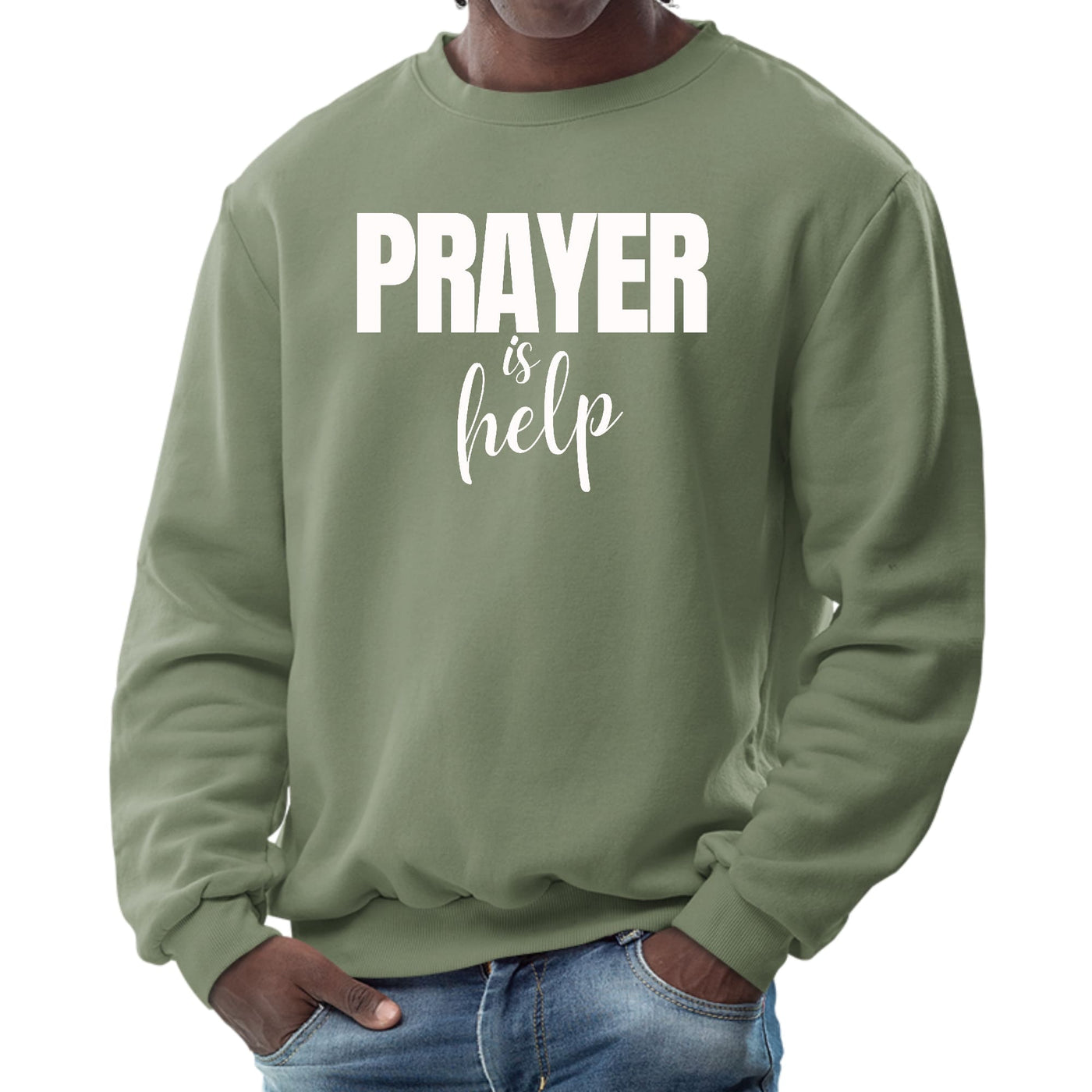 Mens Graphic Sweatshirt Say It Soul - Prayer Is Help Inspirational - Mens