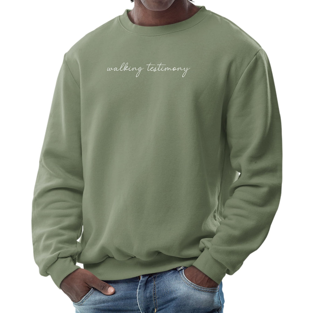 Mens Graphic Sweatshirt Say it Soul Walking Testimony Illustration - Mens